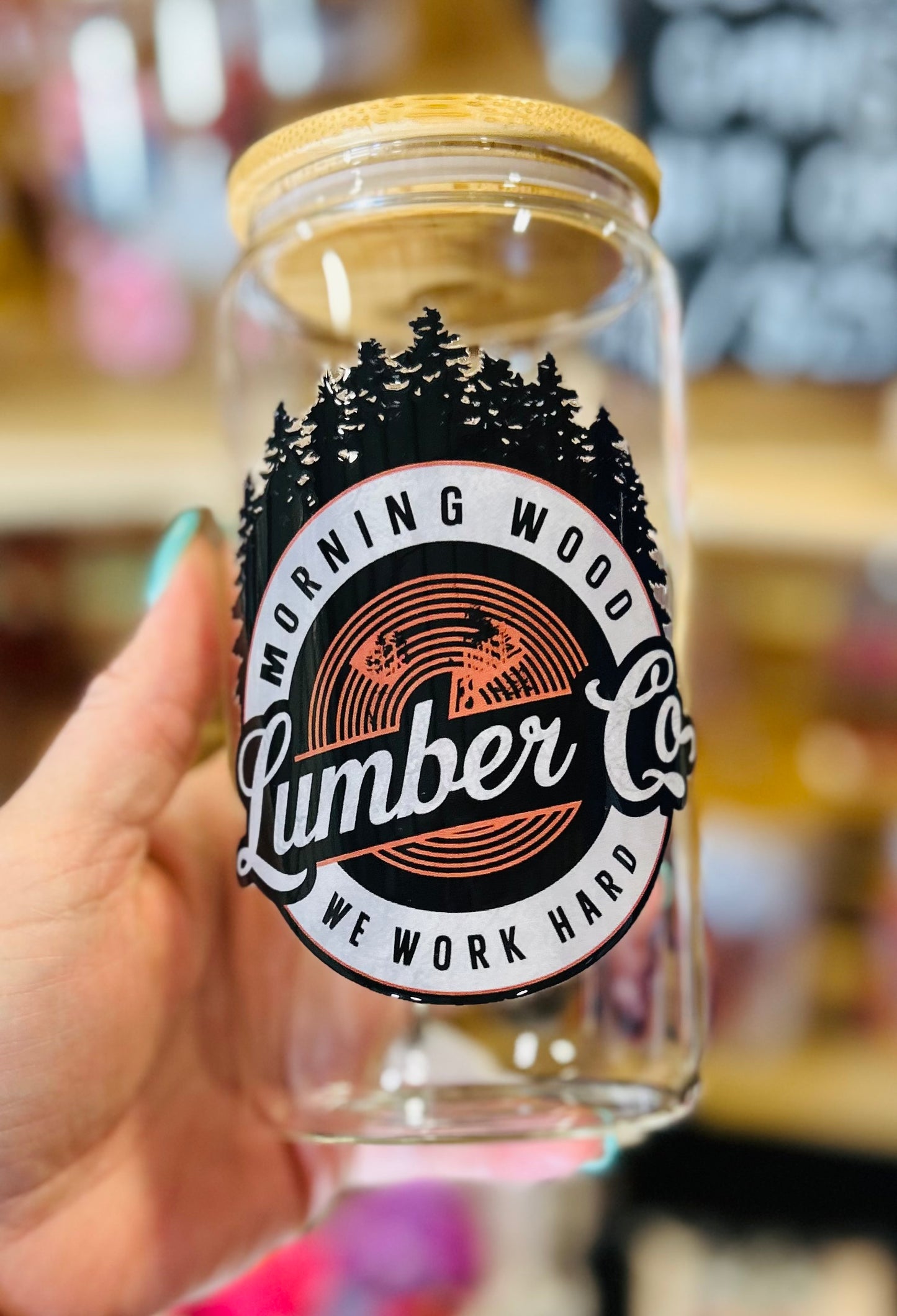 Morning Wood Glass Can