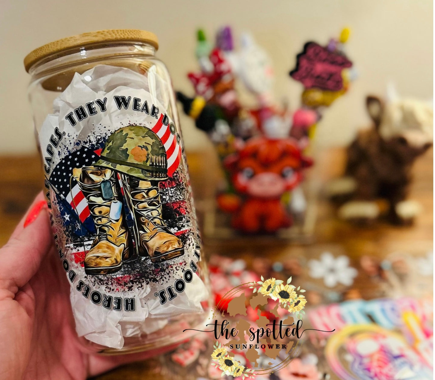 Dog Tags & Combat Boots Glass Can