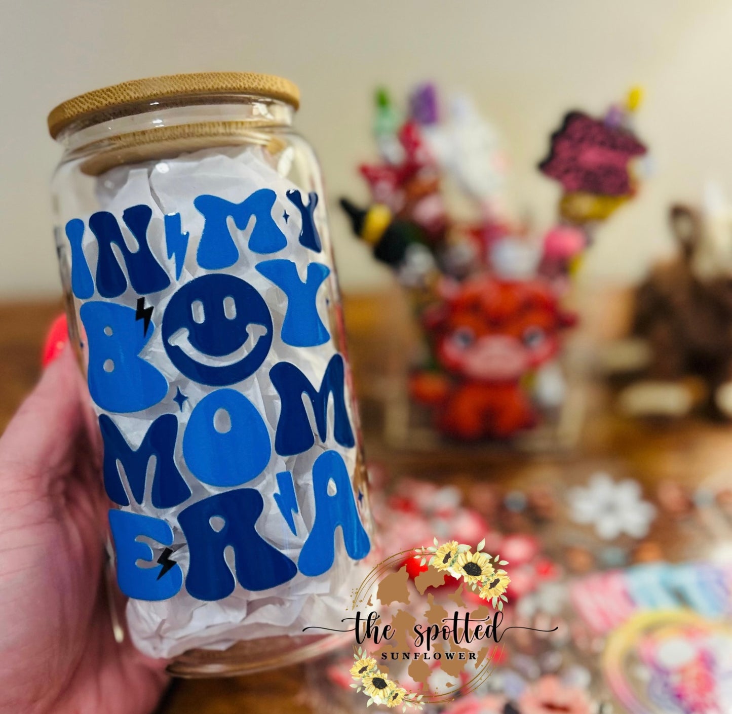 Boy Mom Era Glass Can