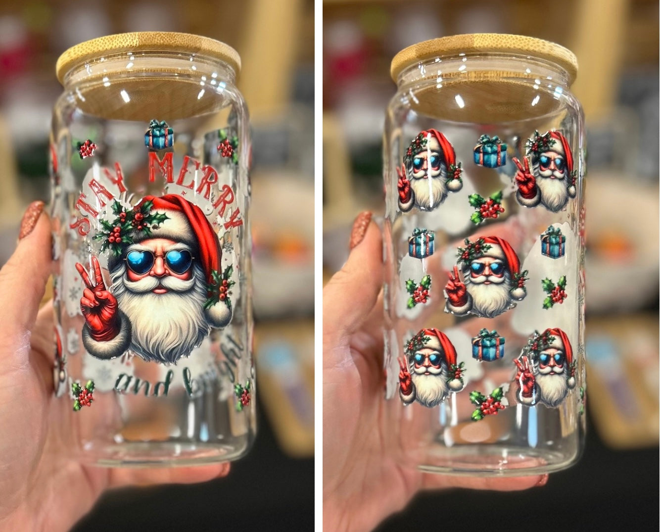 Cool Santa Glass Can
