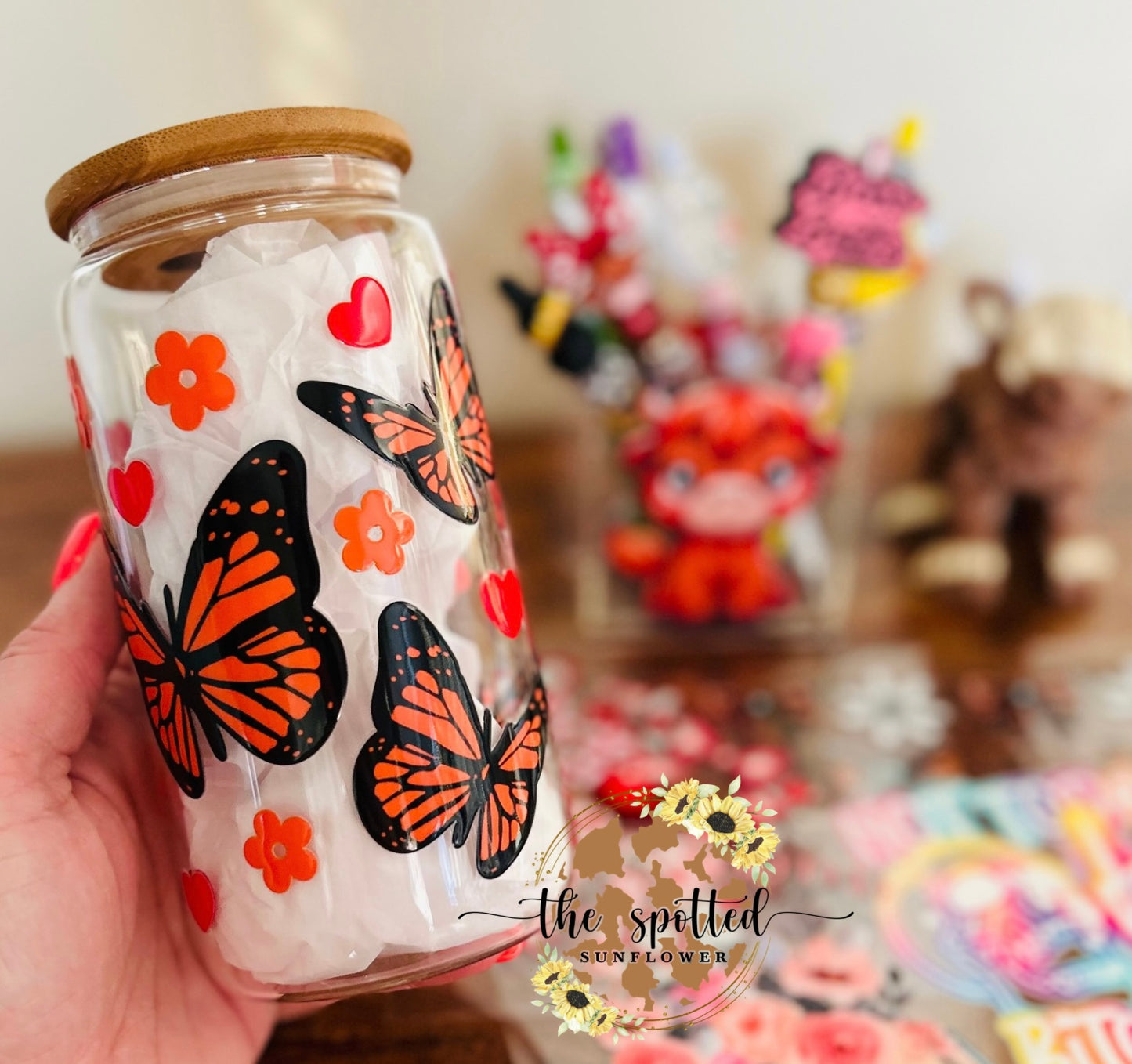 Butterflies Glass Can
