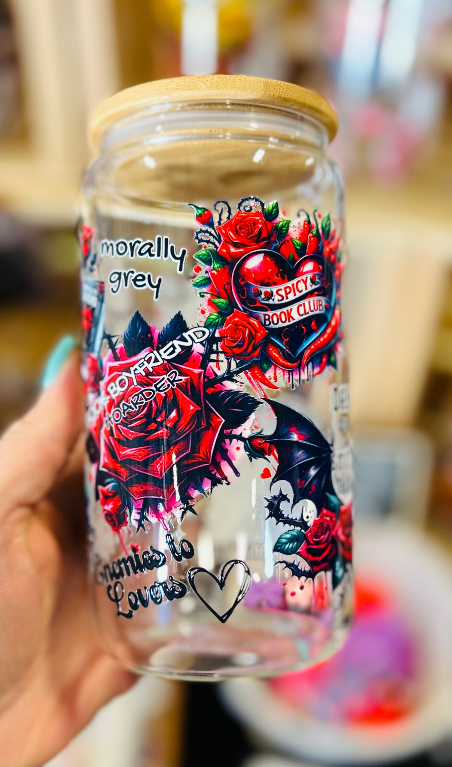 Spicy Book Club Glass Can