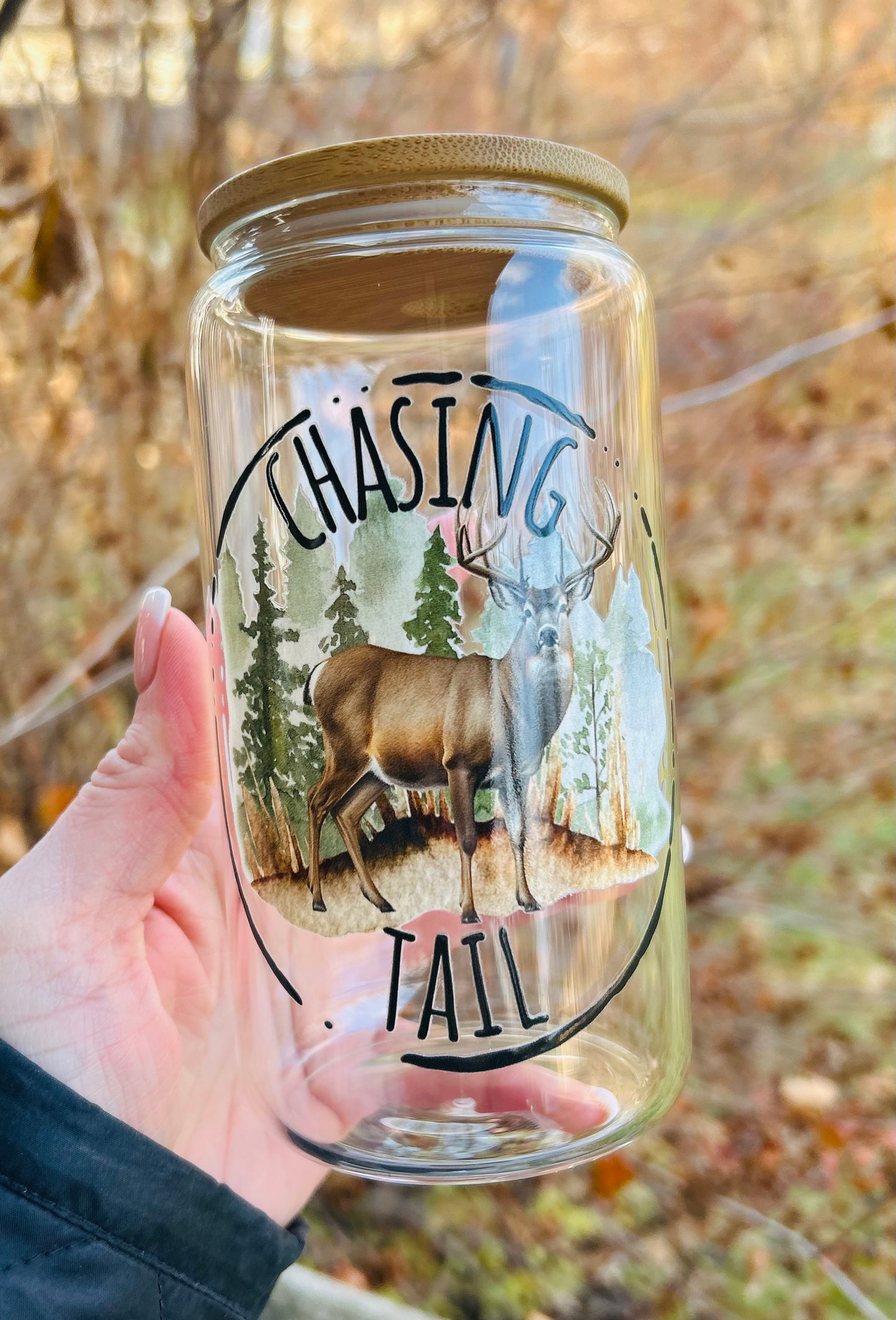 Chasing Tail Glass Can