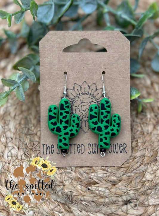 Leopard Cactus Earrings