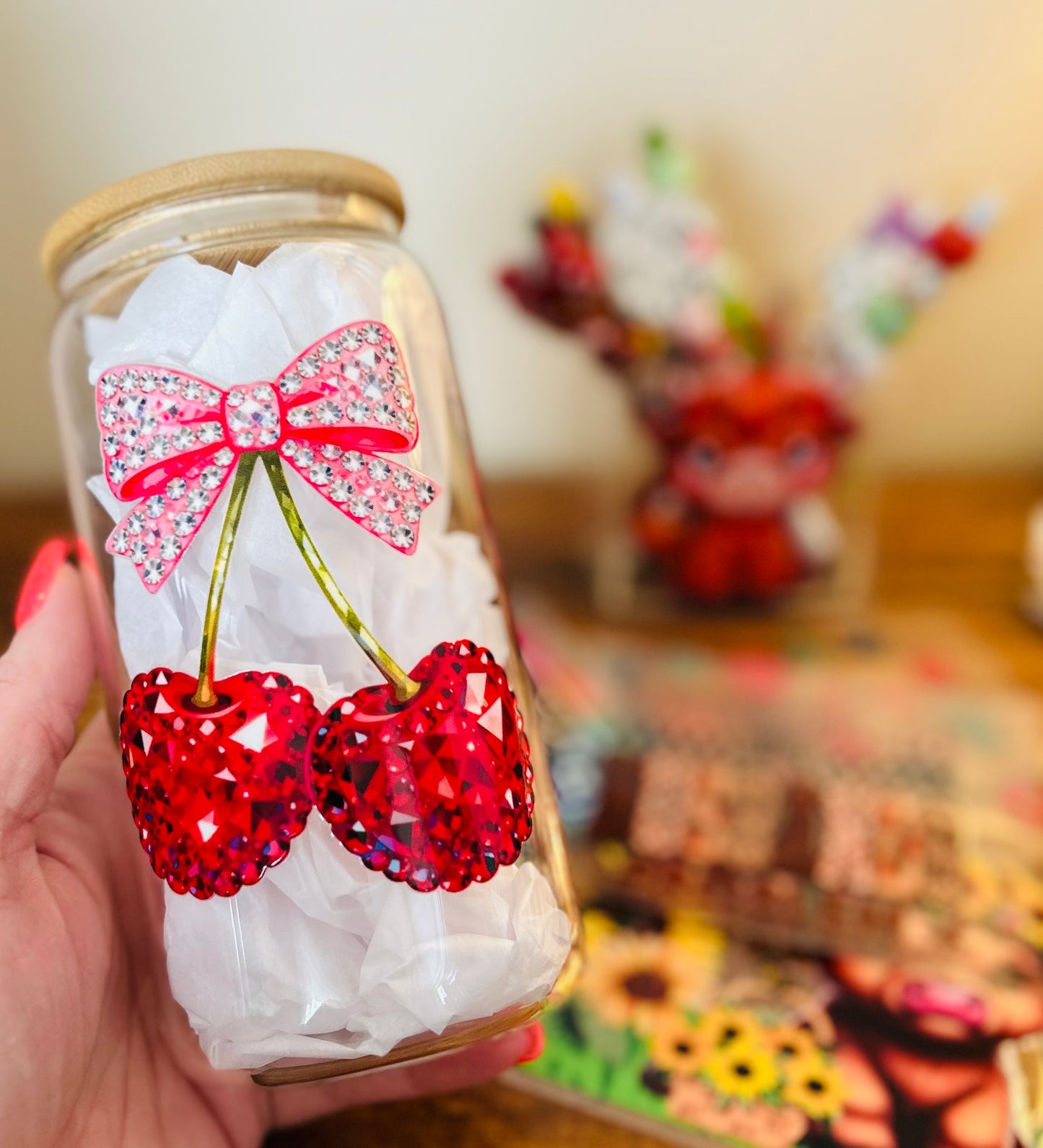 Cherries Glass Can