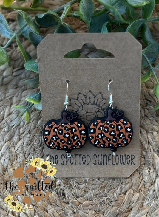 Pumpkin Leopard Earrings