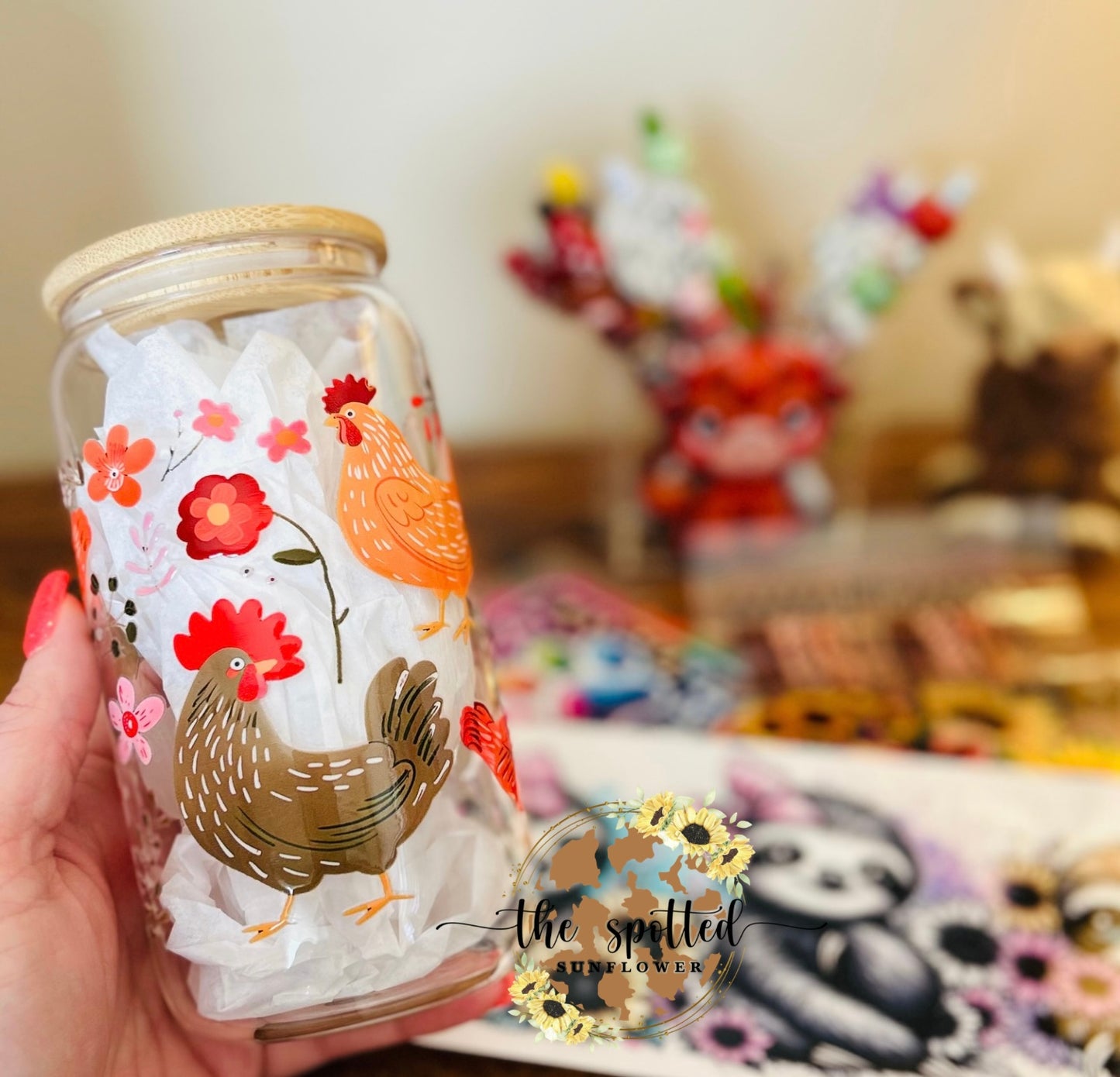 Chickens Glass Can