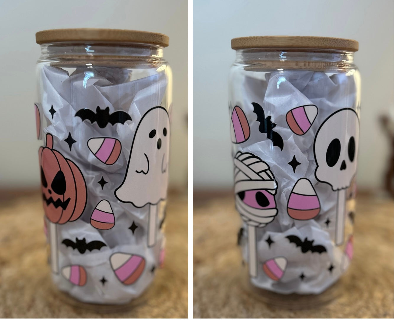 Halloween Candy Glass Can