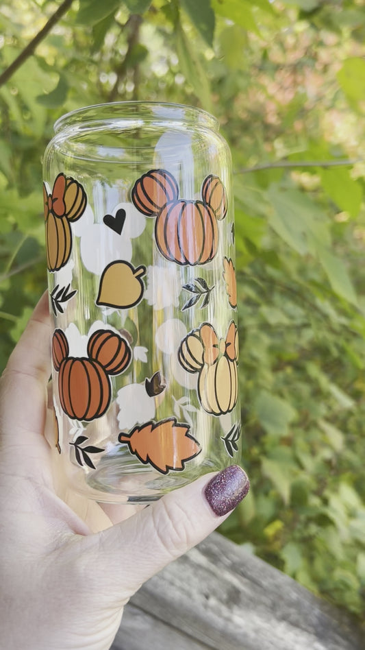 Fall Mouse Glass Can